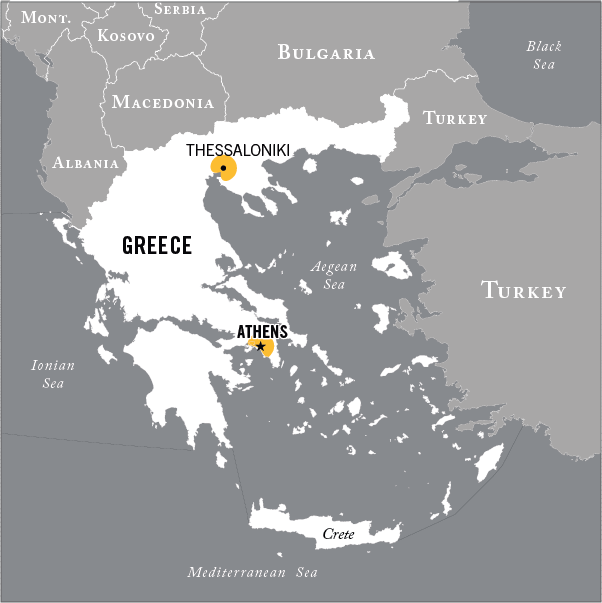 Map of Greek Domestic Terrorism operational area