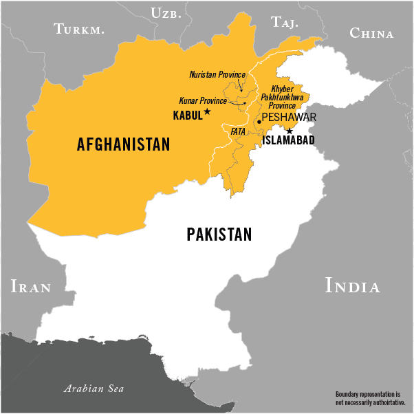 Map of Hezb-e-Islami Gulbuddin operational area