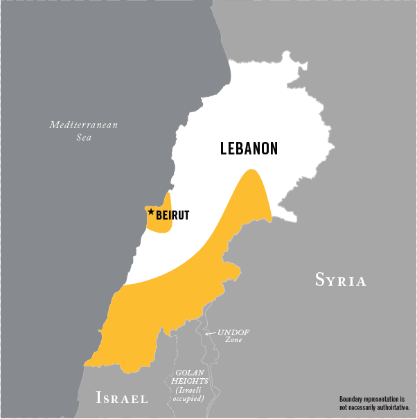Map of Hizballah operational area