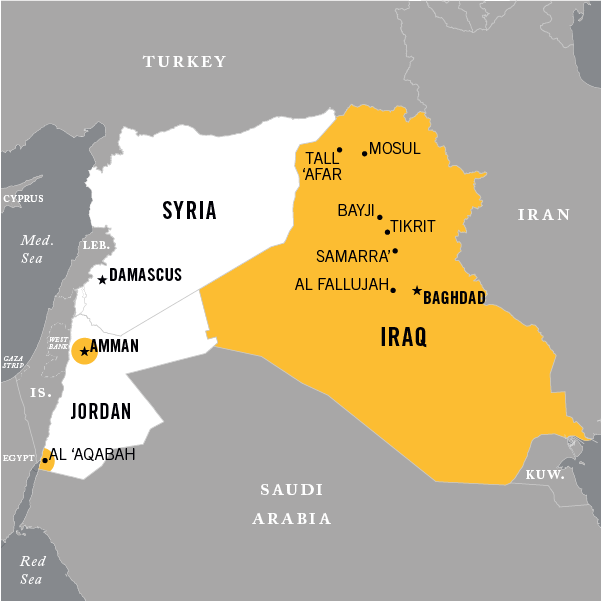 Map of ISIL operational area