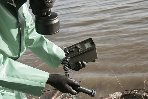 Man in HAZMAT suit